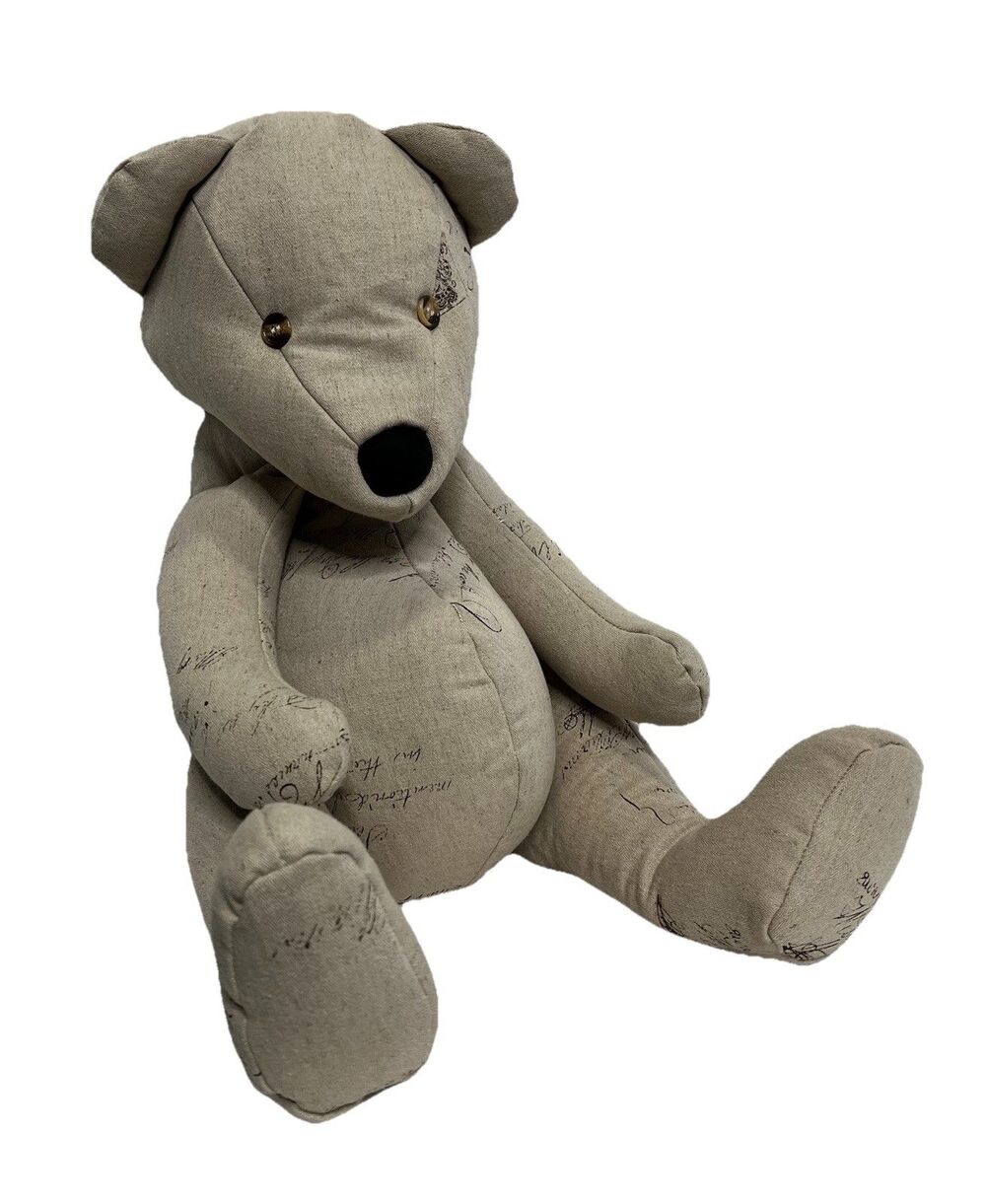 Ballard Designs 26” Parchment Fabric Decorative Bear
